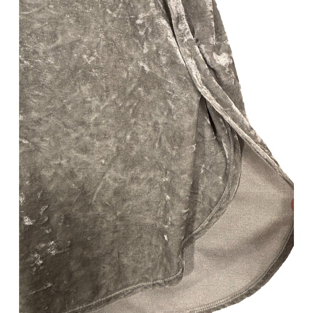 Faded Glory Crushed Velvet Womens Top Silver Whimsigoth Glam NYE Plus Sz 1X - Picture 2 of 8